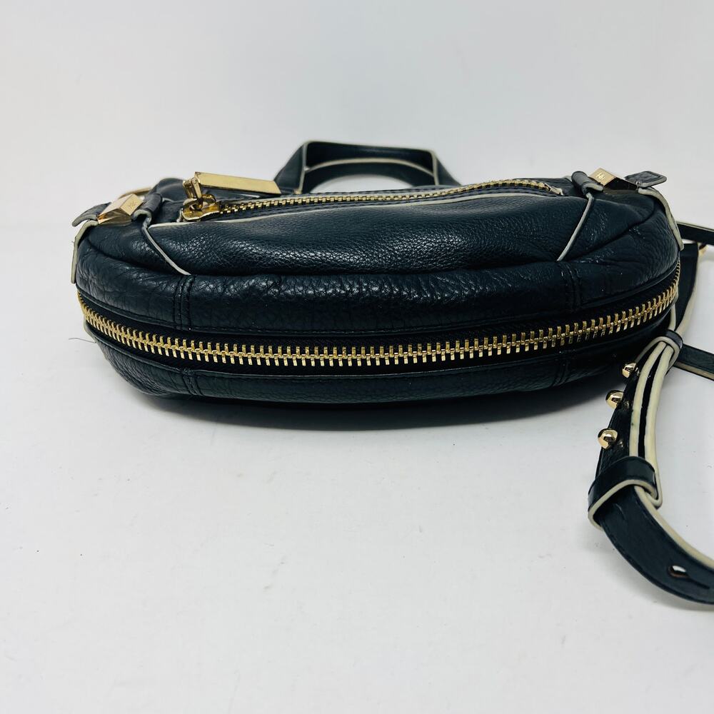 Botkier Pebble Leather Crossbody Bag Shoulder Black Gold Pink - Picture 4 of 8